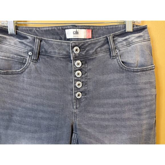 Cabi Button Fly Gray Wash Straight Jeans Size 6 - Picture 3 of 7